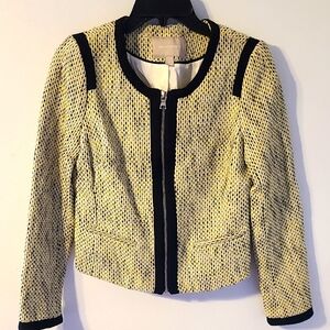 Banana Republic Yellow and Black Blazer with Structured Silhouette
